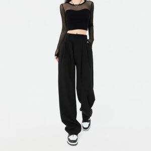 Hot Girl Fashionable Wide Leg Pants Women